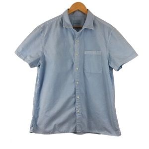 American Eagle Short Sleeve Light Blue Button Down Casual Dress Shirt Size XL